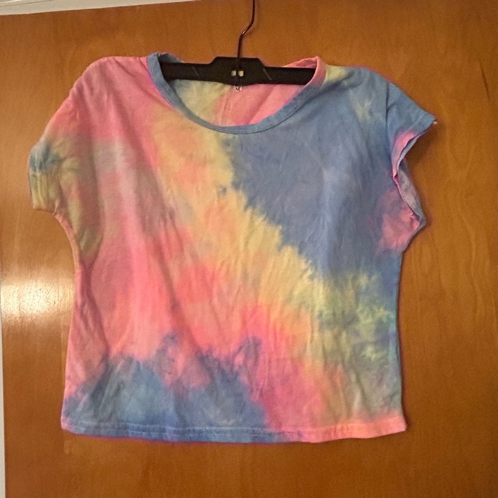 Women’s size medium, cropped T-shirt, tie-dye